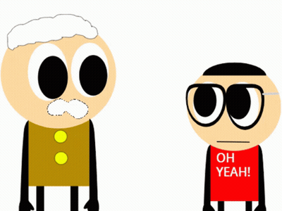 Two Cartoon Characters Red Shirt Oh Yeah GIF