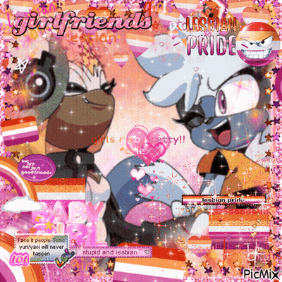 Two Cartoon Characters Saying Girlfriends GIF
