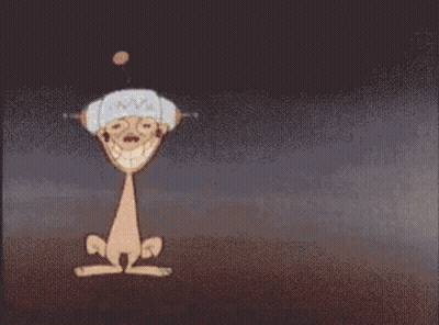 Two Cartoon Characters Saying Happy Happy GIF