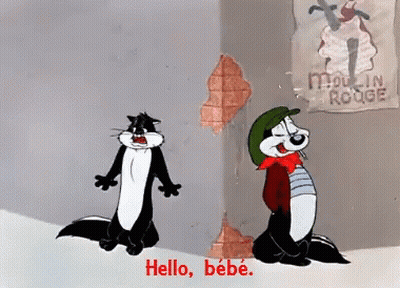 Two Cartoon Characters Saying Hello Bebe GIF