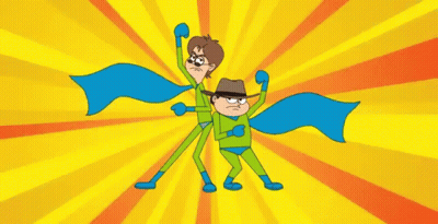 Two Cartoon Characters Standing Let's Do This GIF