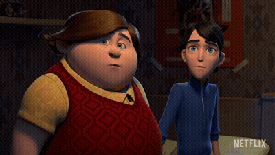 Two Cartoon Characters Standing Next To Each Other With Netflix Written On The Bottom Right GIF