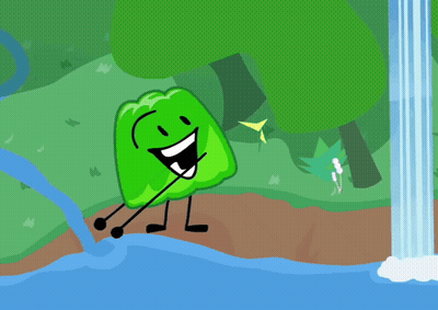Two Cartoon Characters Standing Next To Each Other With One Having The Letter B On His Face GIF