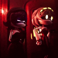 Two Cartoon Characters Standing Together GIF