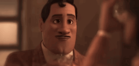 Two Cartoon Characters Standing Together GIF