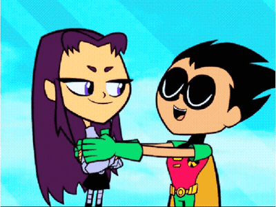 Two Cartoon Characters Standing Together