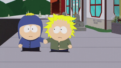 Two Cartoon Characters Standing Together GIF