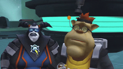 Two Cartoon Characters Standing Together GIF