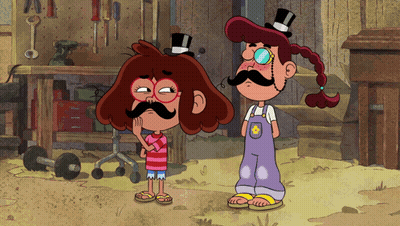 Two Cartoon Characters Top Hat and Mustache