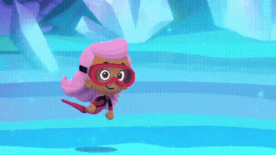 Two Cartoon Characters Wearing Goggles And Scuba Gear Are Swimming In The Water GIF