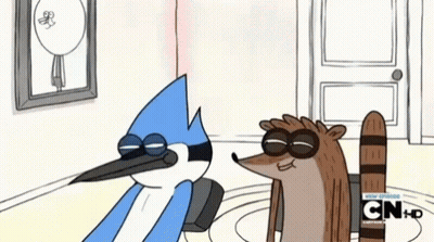 Two Cartoon Characters Wearing Sunglasses GIF