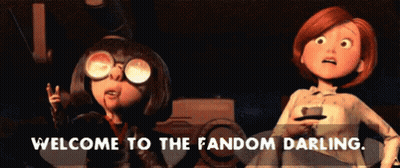 Two Cartoon Characters Welcome To The Fandom Darling GIF