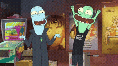 Two Cartoon Characters With Boys Don't Cry Poster GIF