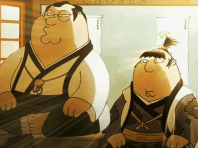 Two Cartoon Characters With Chosen Sign GIF