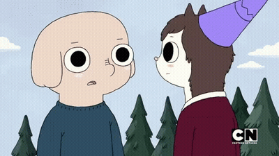 Two Cartoon Characters With Cn GIF