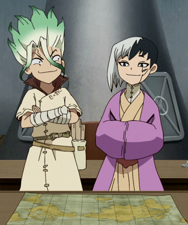 Two Cartoon Characters With E = Mc Written On Their Sleeves GIF