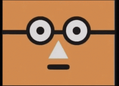 Two Cartoon Characters With Glasses GIF