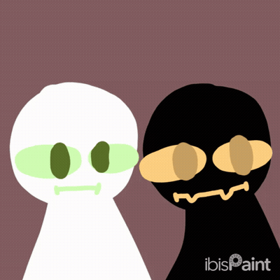 Two Cartoon Characters With IbisPaint GIF
