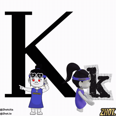 Two Cartoon Characters With Letter K GIF