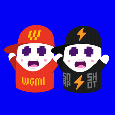 Two Cartoon Characters With One Wearing A Red Shirt That Says Wgml GIF