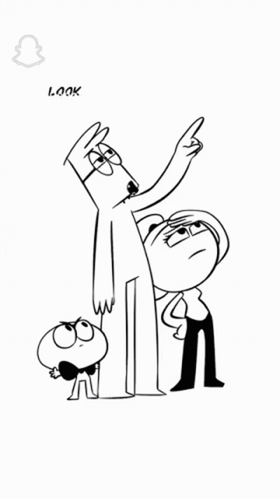 Two Cartoon Characters With Snapchat Logo