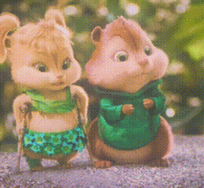 Two Cartoon Chipmunks Side By Side GIF