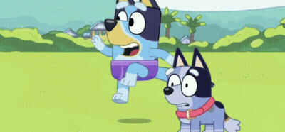 Two Cartoon Dogs One In Underwear GIF