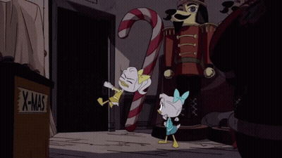 two cartoon ducks are standing next to each other with the words well june we 're locked in