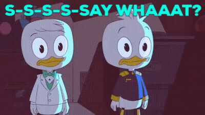 Two Cartoon Ducks Saying S-S-S-S-Say Whaaat