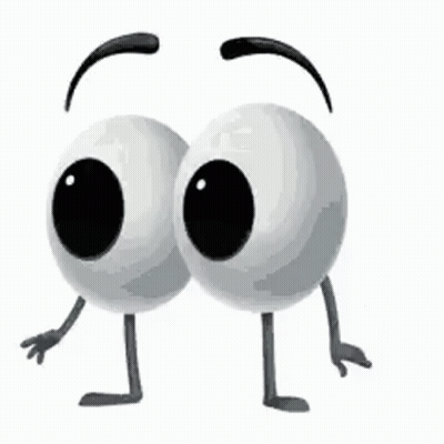 Two Cartoon Eyes With Arms And Legs Are Standing Next To Each Other On A White Background . GIF