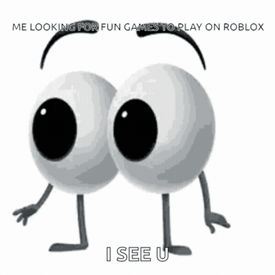 Two Cartoon Eyes With Arms And Legs Are Standing Next To Each Other With A Caption That Says I See U . GIF