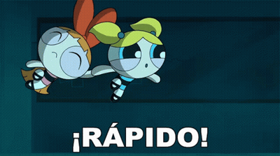 Two Cartoon Girls Flying With Rapido GIF