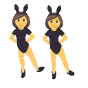 Two Cartoon Girls Wearing Bunny Ears Sticker