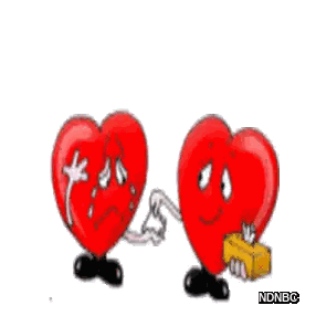 Two Cartoon Hearts Next To Each Other Sticker