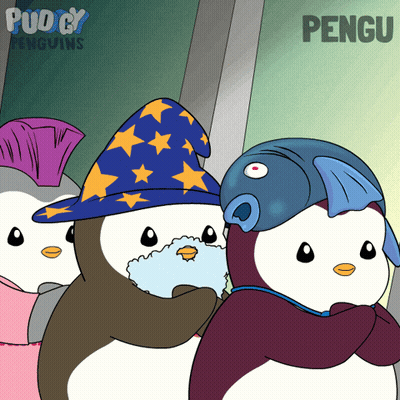 Two Cartoon Penguins Named Pengu GIF