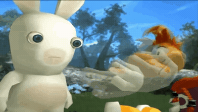 Two Cartoon Rabbits GIF