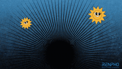 Two Cartoon Suns Smiling On Blue Renpho GIF