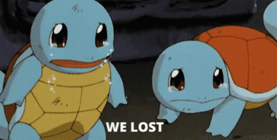Two Cartoon Turtles Saying We Lost GIF