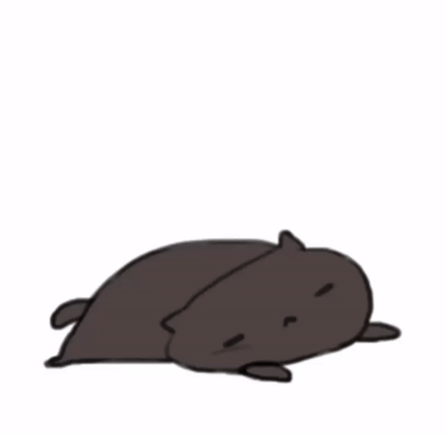 Two Cats Are Laying On Top Of Each Other On A White Background . GIF
