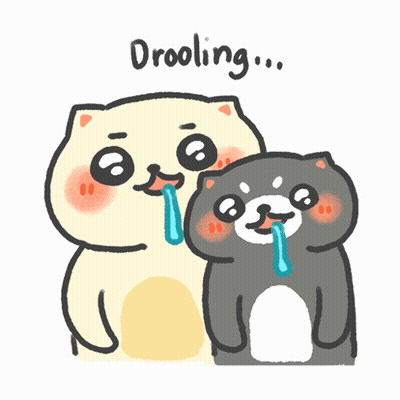 Two Cats Drooling GIF