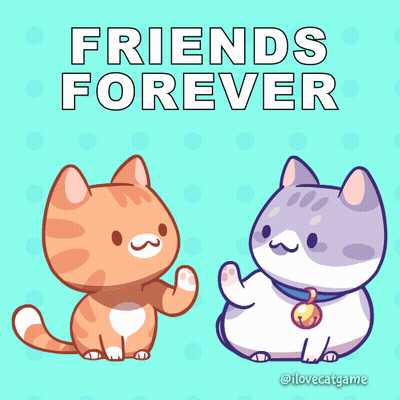 Two Cats Friends Forever Poster GIF