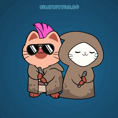 Two Cats Holding Lightsabers GIF