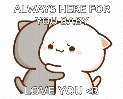 Two Cats Hugging Baby Love You GIF