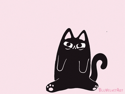 Two Cats Hugging bluvelvetart