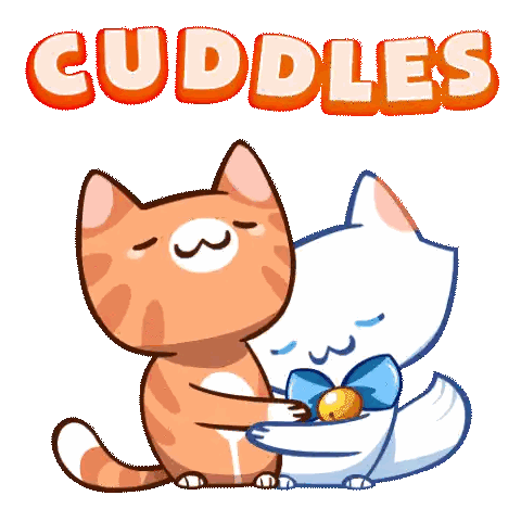 Two Cats Hugging Cuddles Sticker