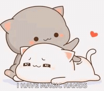 Two Cats Hugging I Have Magic Hands GIF