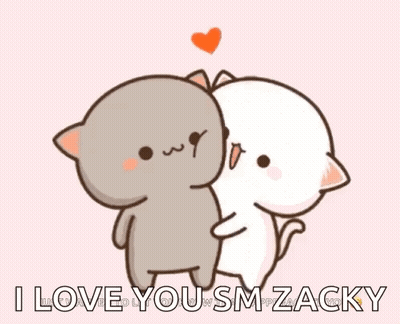 Two Cats Hugging On Pink Background With Heart GIF