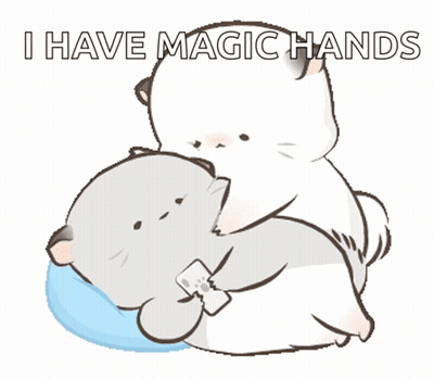 Two Cats Hugging Saying I Have Magic Hands GIF