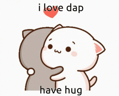Two Cats Hugging Saying I Love Dap Have Hug GIF