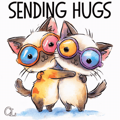 Two Cats Hugging Sending Hugs GIF